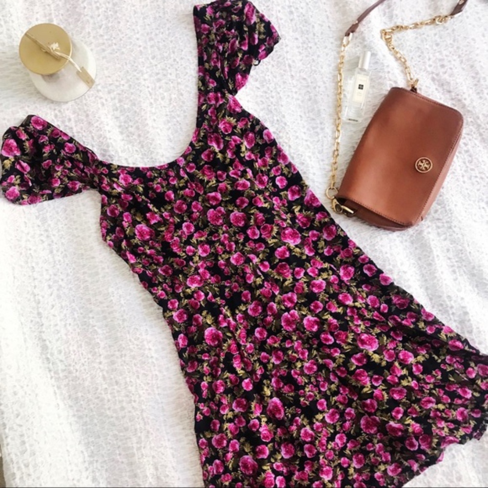 Cotton Candy Floral Criss Cross Back Dress S NEW!